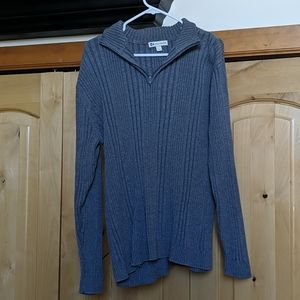 Gray quarter-zip knit